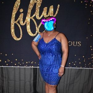 Blue cocktail dress